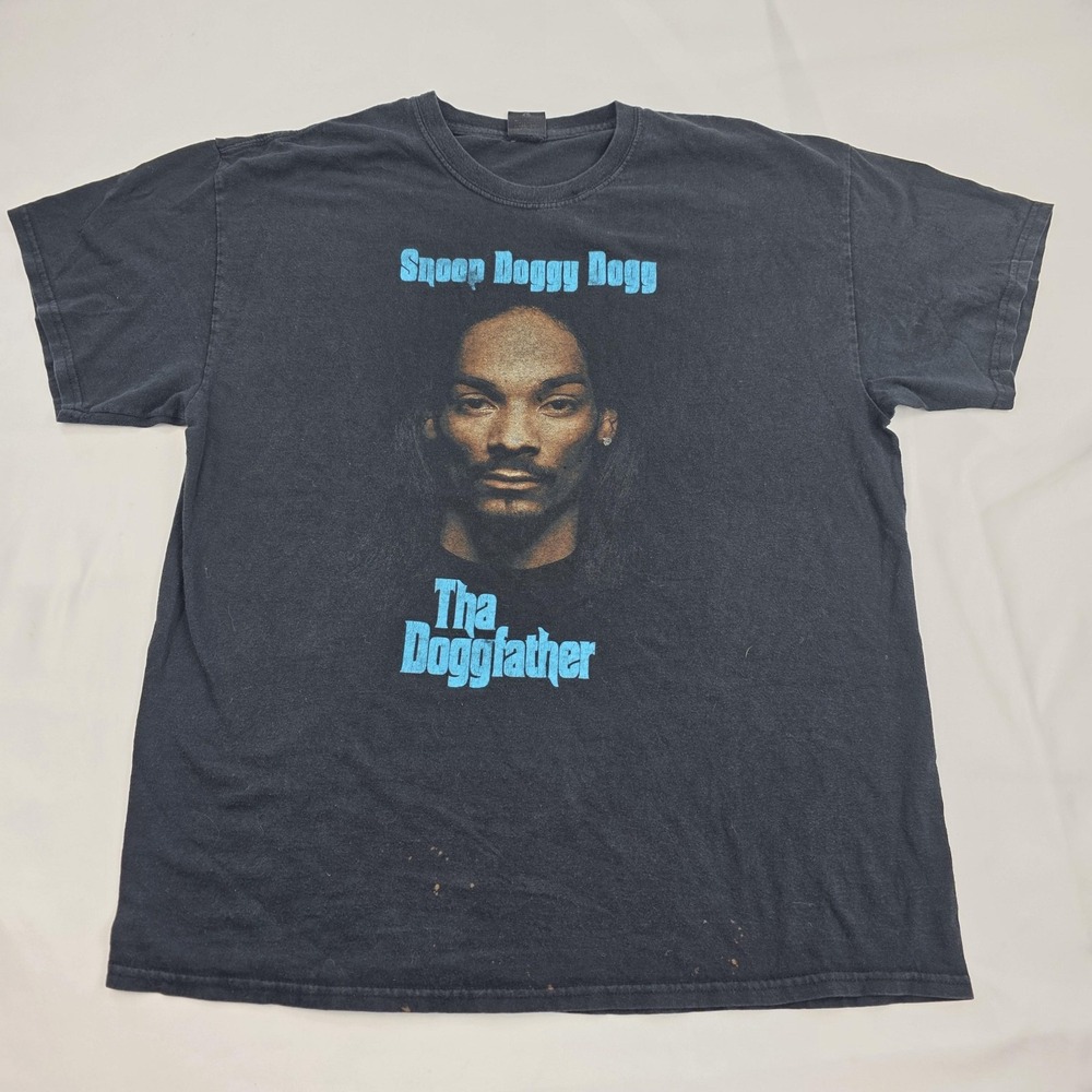 Vintage Snoop Doggy Dogg Tha Doggfather DAY Shirt Mens XL Black Rap Hip Hop 90s